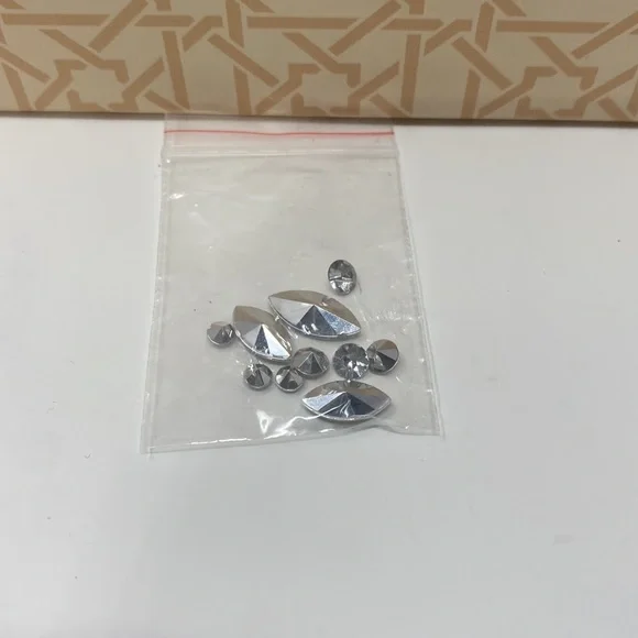 JEWEL BADGLEY MISCHKA Caroline Rhinestone Champagne Ankle Beaded Heels Size 7.5 - Picture 12 of 16